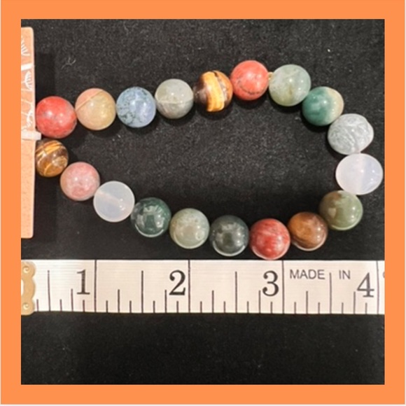 BRAND NEW! Women’s stretchy multicoloured bracelet. Greens, browns & rust. - Picture 4 of 6